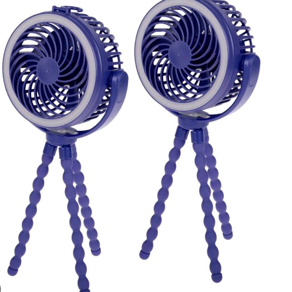Living Glow 5” Rechargeable Flexible Tripod Fan 2 pack - New in Box